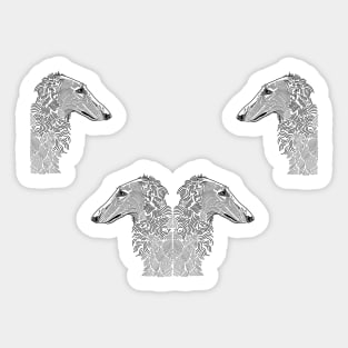 Borzoi Pattern flash illustration Sticker